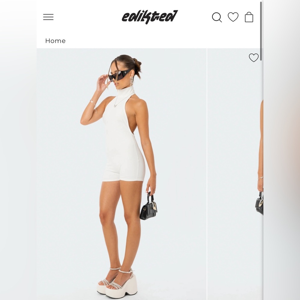 EDIKTED - White Halter Jumpsuit - Small - NWT